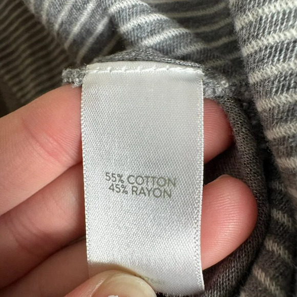 J Jill grey stripe cuff sleeve knit top size large N24 - Picture 4 of 5